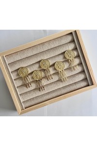 Peinecillo MONEDA pequeña dorada