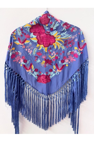 Mantoncillo REVUELO azul ducado y fuxia
