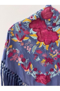 Mantoncillo REVUELO azul ducado y fuxia