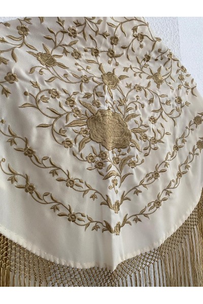 Mantoncillo HADA BEIGE Y DORADO